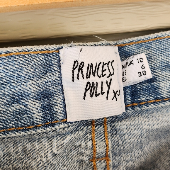 Princess Polly asymmetric crossover waist straight leg jeans size 6 - Picture 8 of 13